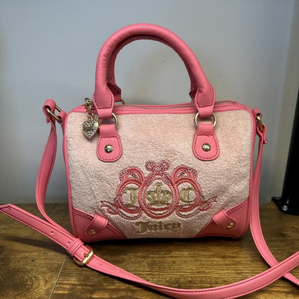 Juicy Couture Lover’s Club Daydreamer‎ Handbag Pink Purse Pocketbook Terry Cloth